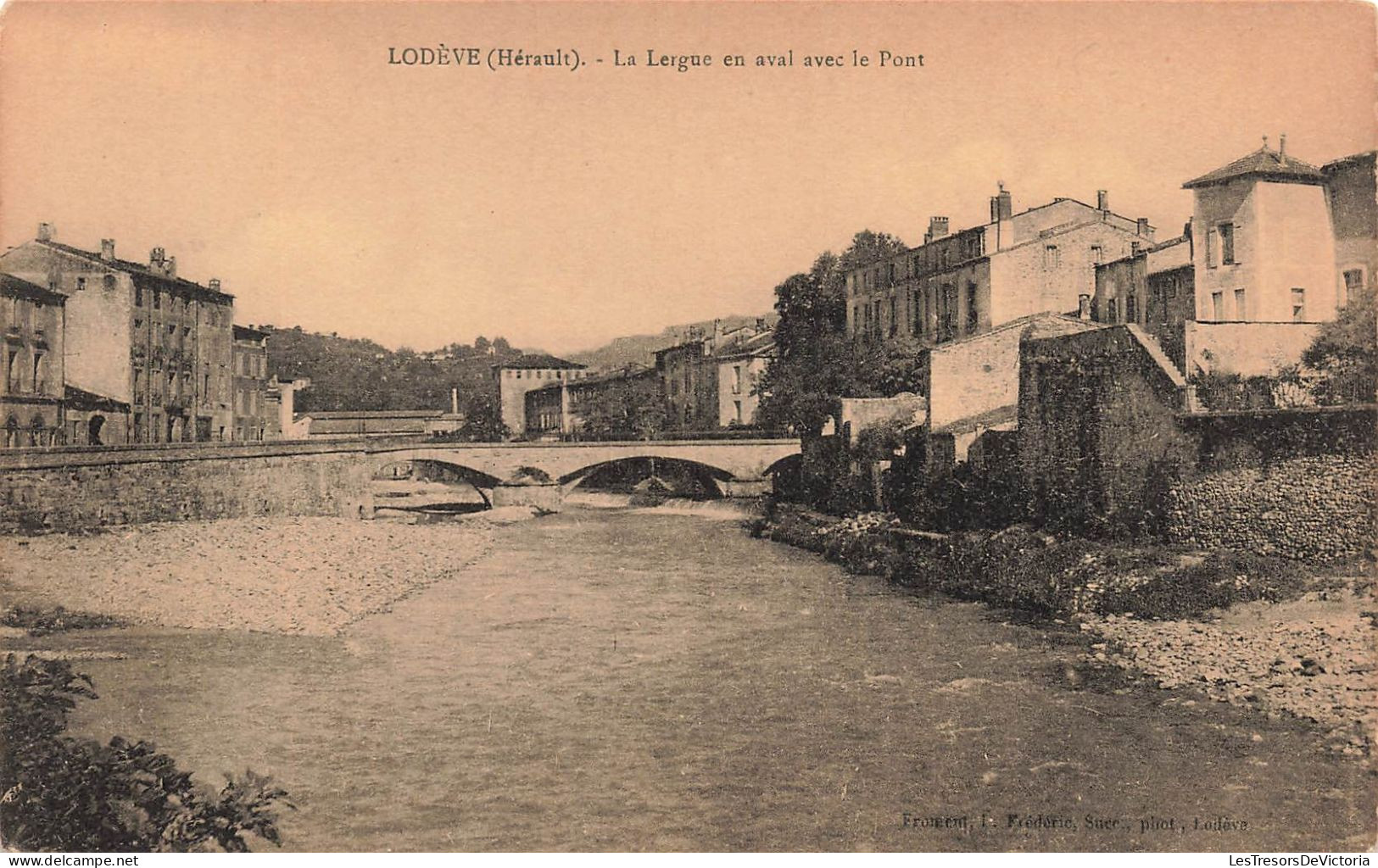 FRANCE - Lodève - La Lergue En Aval Avec Le Pont - Carte Postale Ancienne - Lodeve