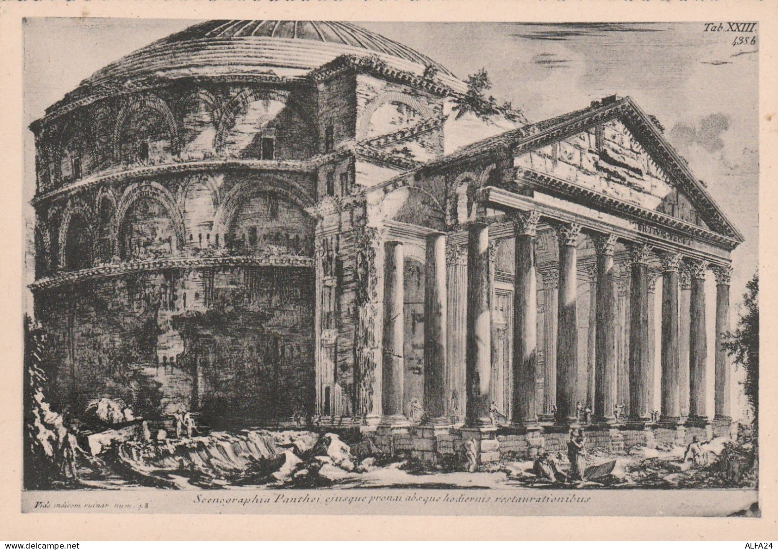 CARTOLINA NON VIAGGIATA PRIMI 900 ROMA SCENOGRAFIA DEL PANTHEON (CT714 - Panteón