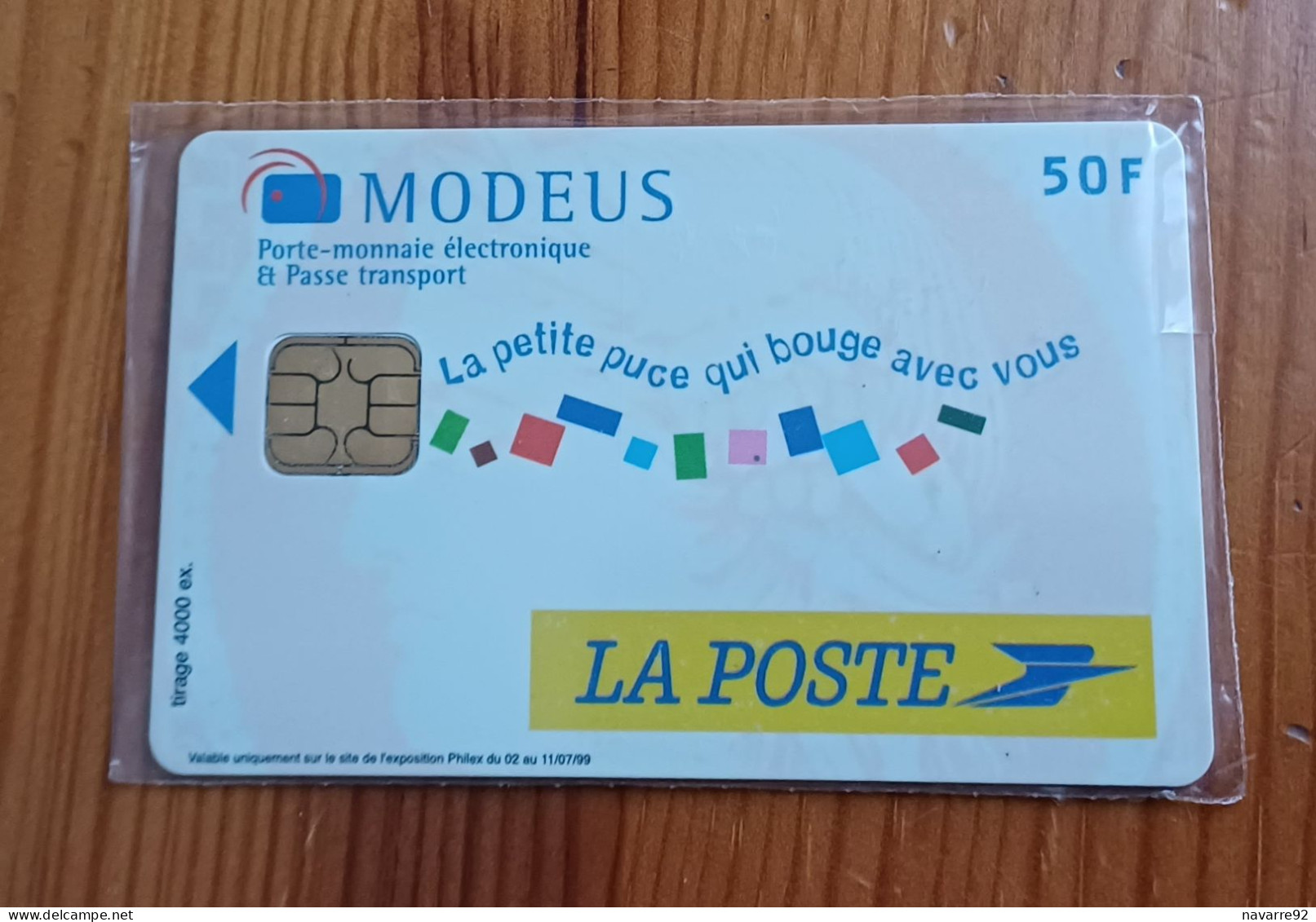 ANCIENNE CARTE A PUCE PORTE MONNAIE MODEUS LA POSTE 50 FRANCS NEUVE NSB !!! - Parkeerkaarten