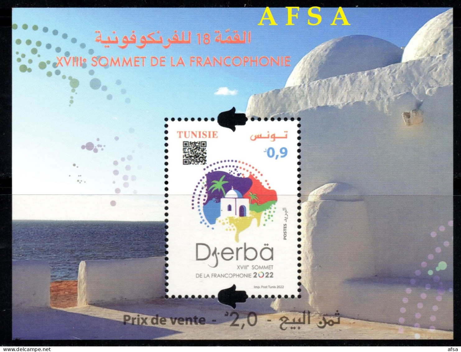 2022 Tunisie-18ème Sommet De La Francophonie à Djerba-Bloc Perforé-Neuf //The 18th Francophonie Summit, Djerba 2022 - Altri & Non Classificati