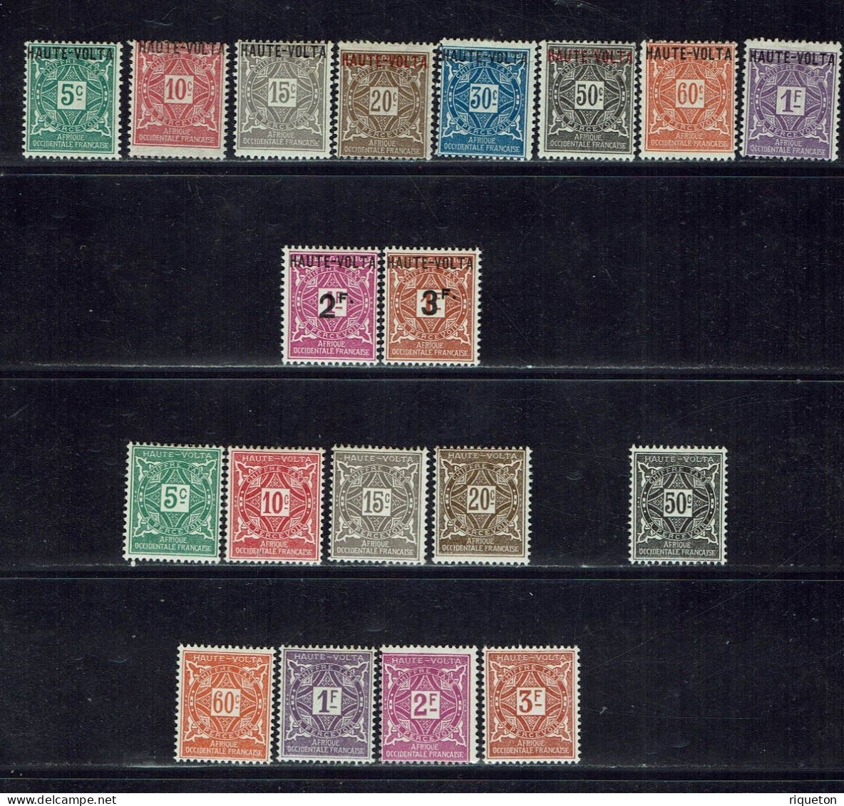 Haute-Volta. 1920-28. Timbres-Taxe N° 1/8 - 9/10 - 11/20 (sauf 15). - Segnatasse