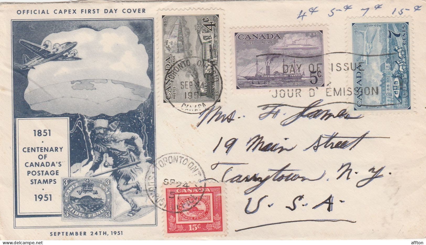 Canada 1951 FDC Mailed - ....-1951