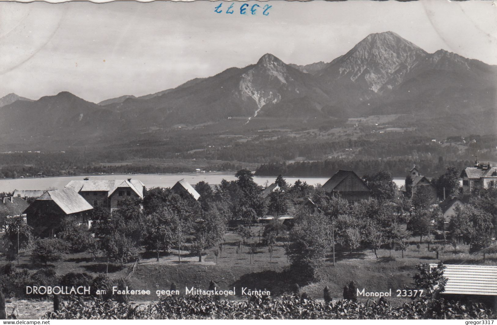 E55) DROBOLLACH Am FAAKERSEE Gegen Mittagskogel - Kärnten - S/W FOTO AK Häuser Dächer See - Faakersee-Orte