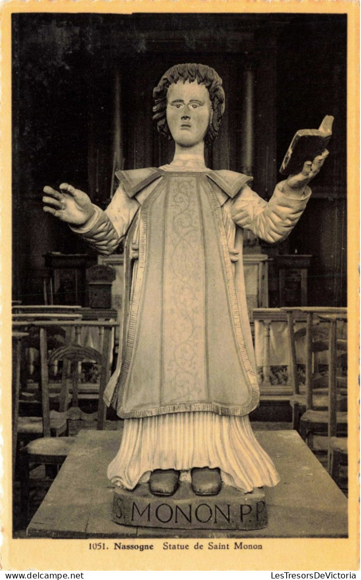 BELGIQUE - Nassogne - Statue De Saint Monon - Carte Postale Ancienne - Nassogne
