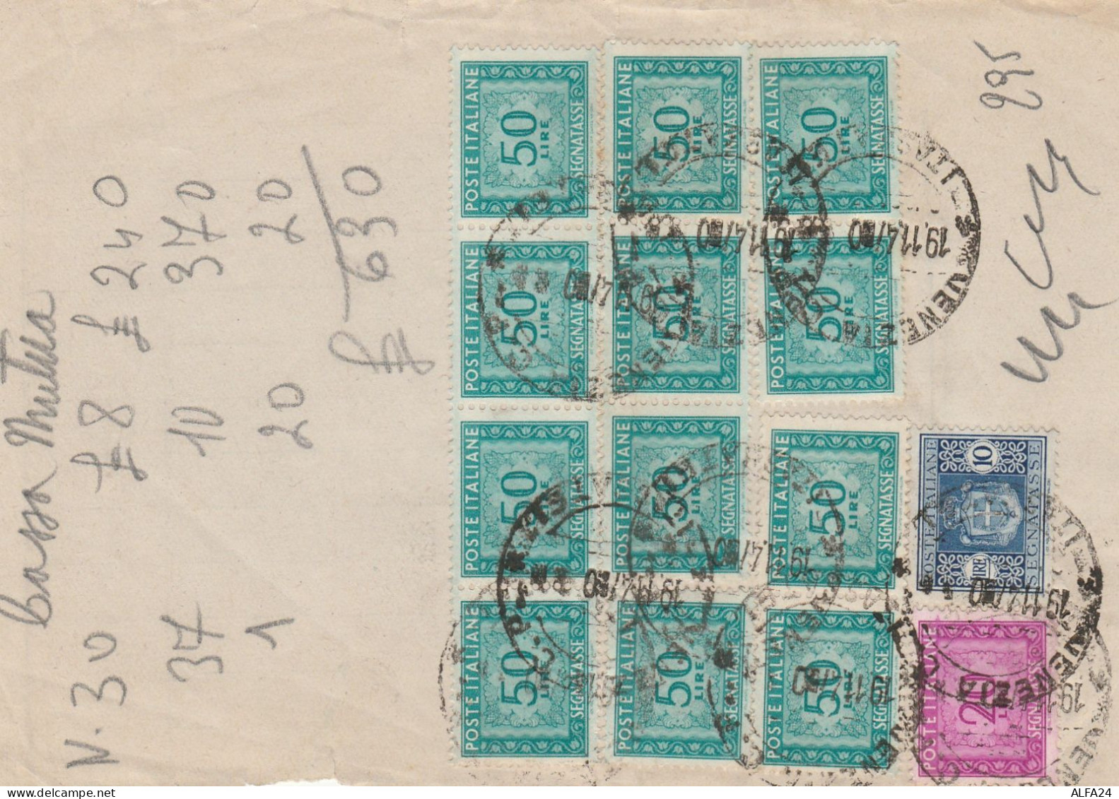 FRAMMENTO CON NUMEROSI SEGNATASSE -REPUBBLICA-LUOGOTENENZA (GX295 - Postage Due