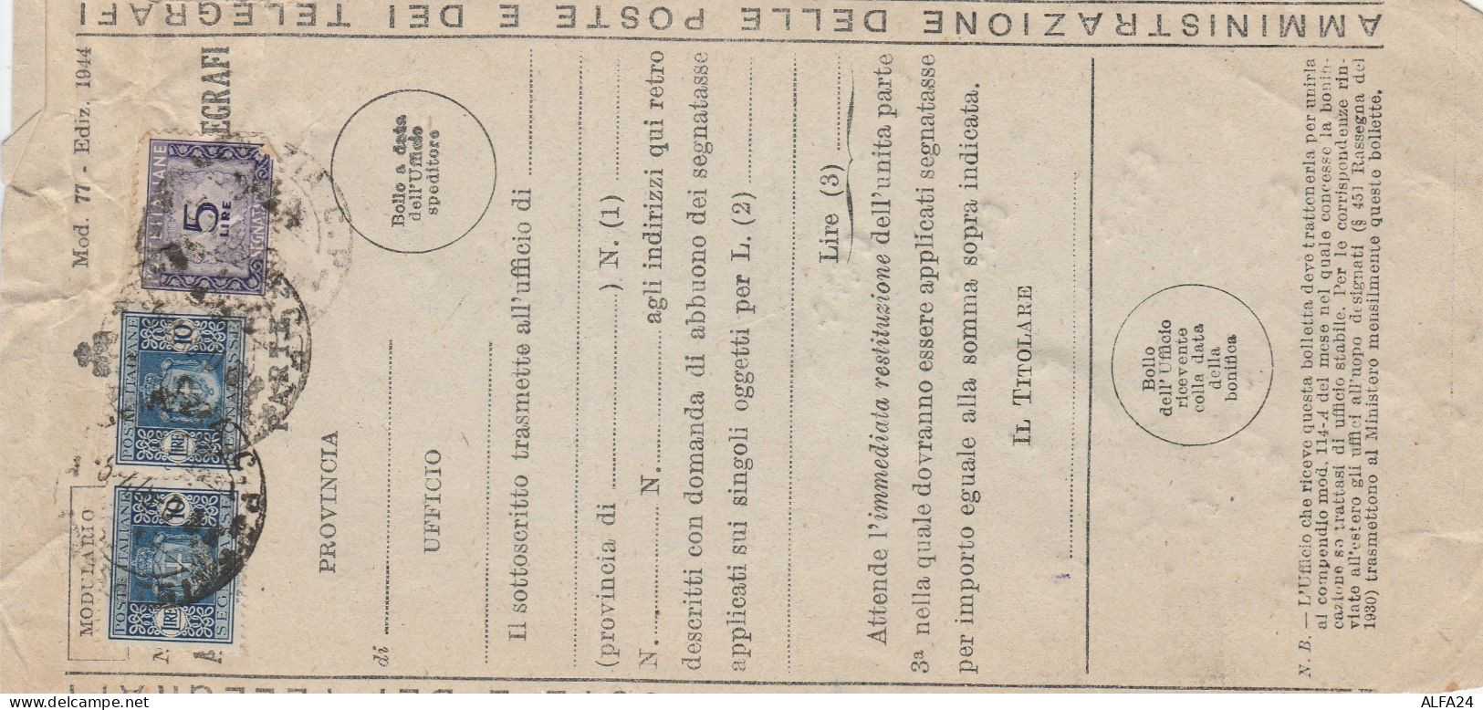 FRAMMENTO CON NUMEROSI SEGNATASSE -REPUBBLICA-LUOGOTENENZA (GX299 - Portomarken