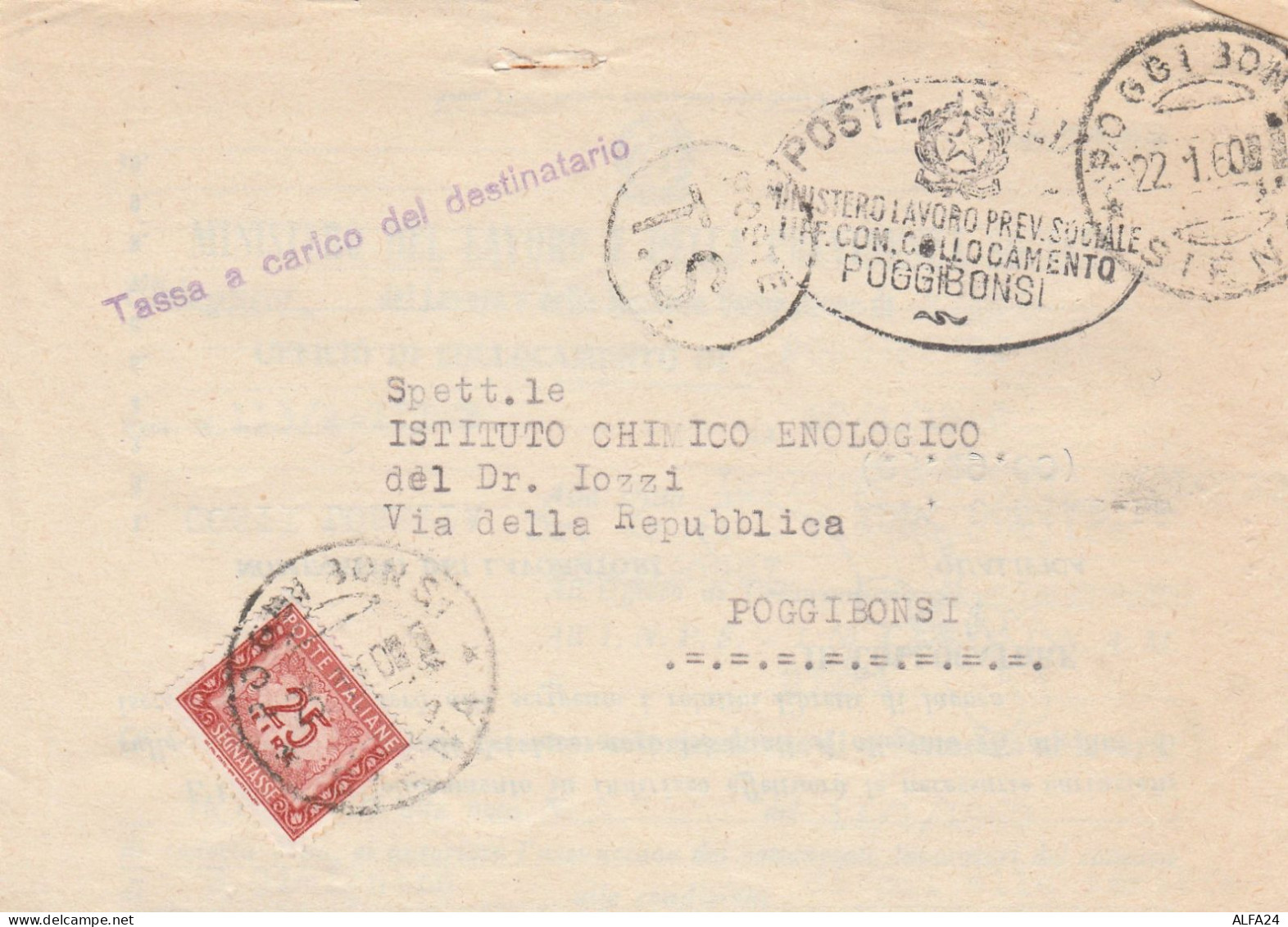 LETTERA 1960 CON SEGNATASSE L.25 (GX211 - Postage Due
