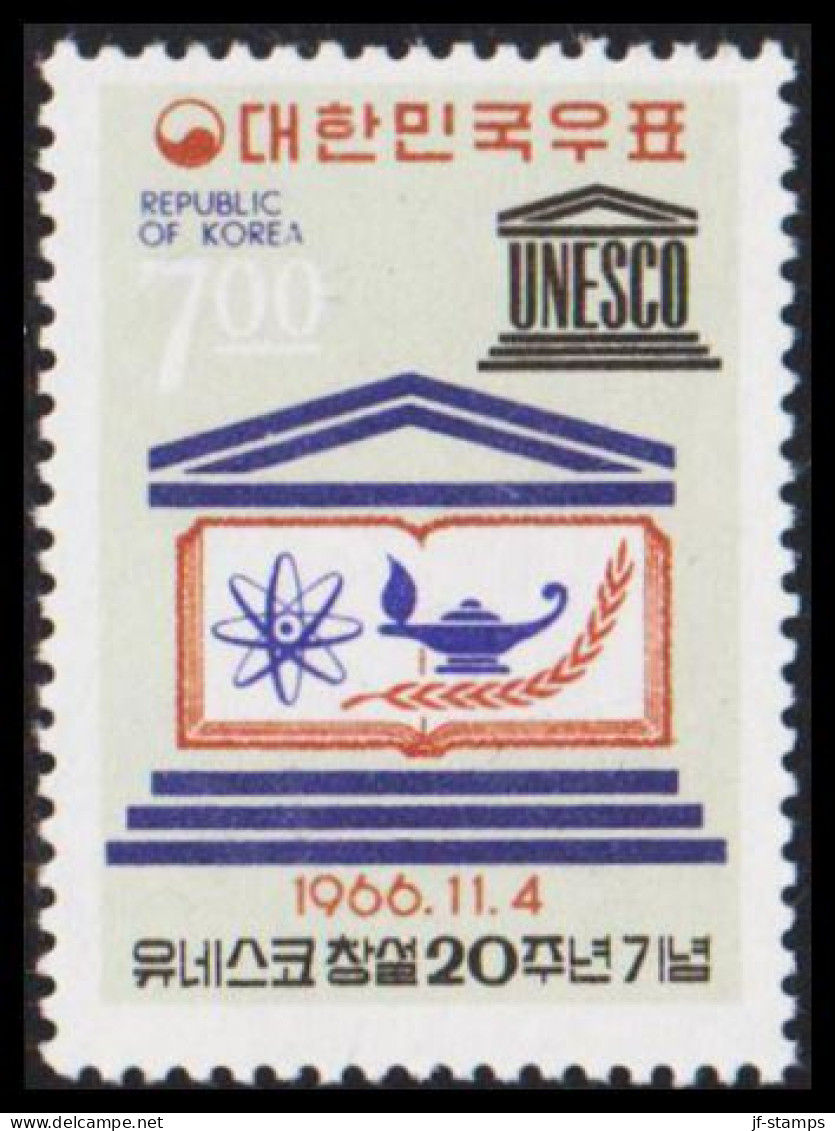 1966. COREE SOUTH. UNESCO. 4.00 W. Never Hinged. (Michel 563) - JF538988 - Corée Du Sud