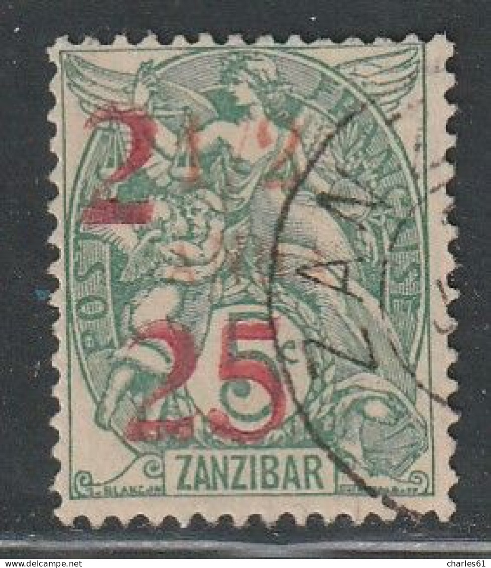 ZANZIBAR - N°63 Obl (1904) Surchargé - Used Stamps