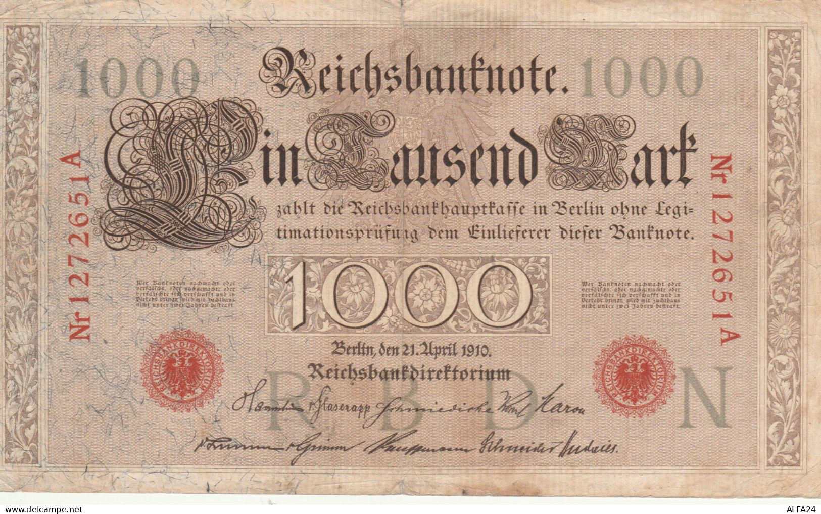 BANCONOTA GERMANIA 1000 1910  (HB576 - 1000 Mark