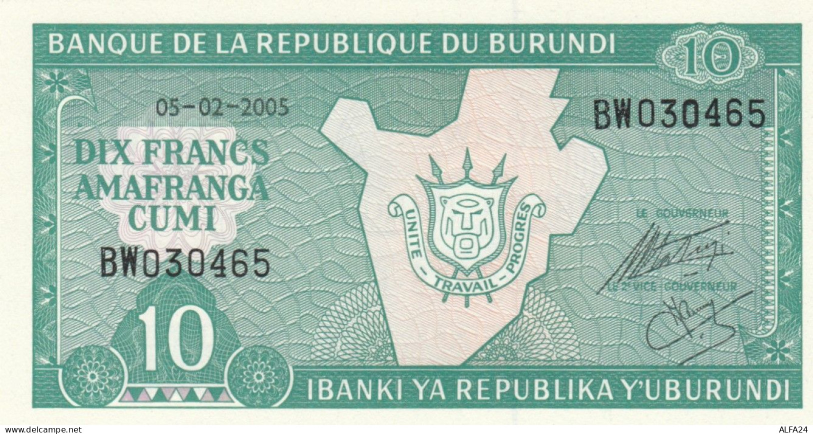 BANCONOTA BURUNDI 10 UNC (HB929 - Burundi