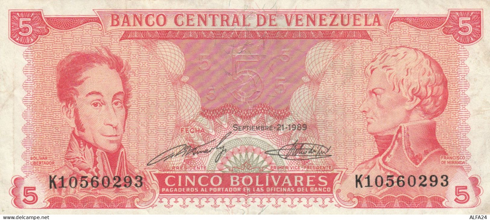 BANCONOTA VENEZUELA 5 VF (HB398 - Venezuela