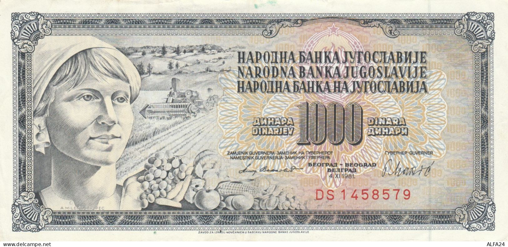 BANCONOTA JUGOSLAVIA 1000 AUNC (HB394 - Yougoslavie