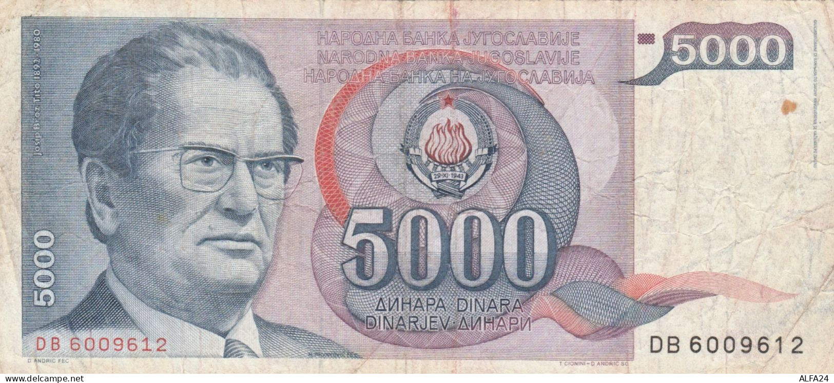 BANCONOTA JUGOSLAVIA 5000 VF (HB971 - Yougoslavie