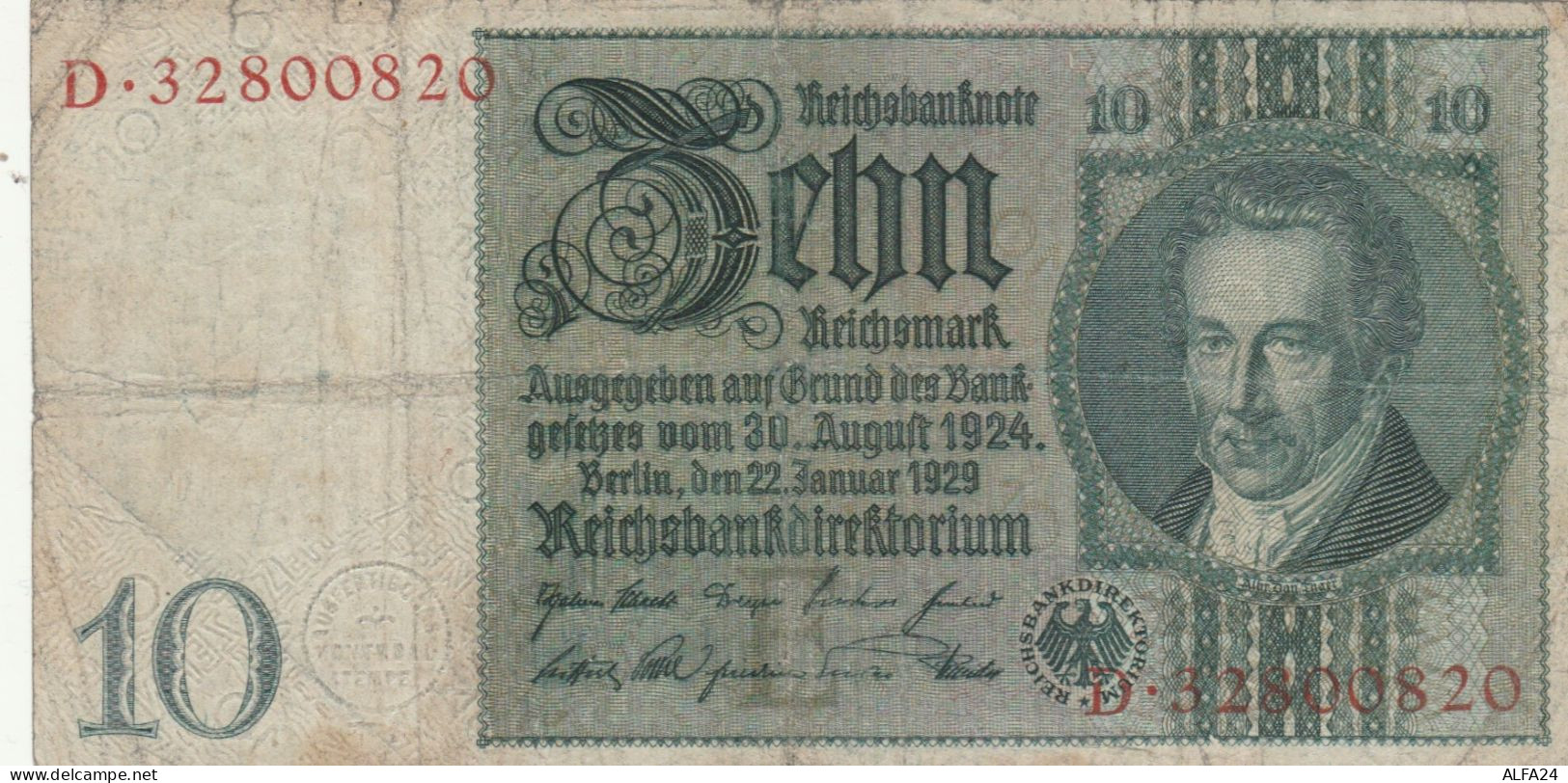 BANCONOTA GERMANIA WEIMAR 10 VF (HB853 - 10 Mark