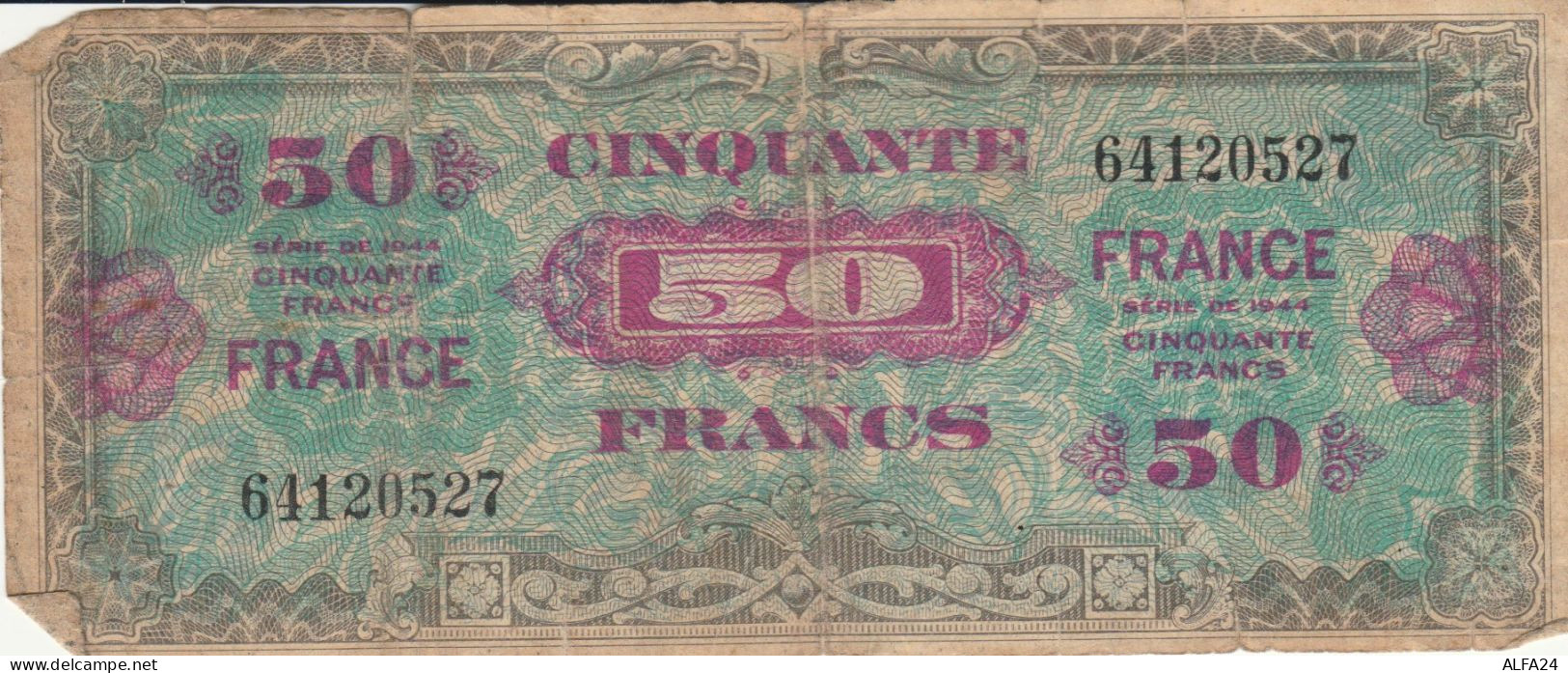 BANCONOTA FRANCIA 50 FRANCHI 1944 OCCUPAZIONE ALLEATA F (HB670 - Sonstige & Ohne Zuordnung