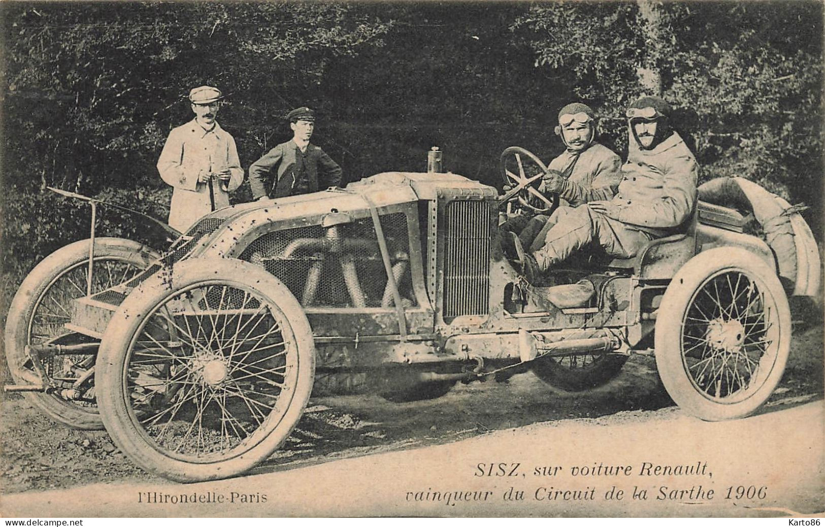 Sport Automobile * Circuit De La Sarthe 1906 24h Mans * Pilote Course SISZ Voiture Renault Vainqueur * Automobiles - Le Mans