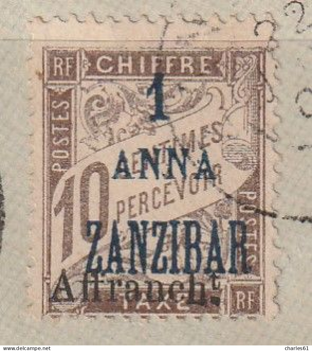 ZANZIBAR - N°69 Obl (1904) Taxe Surchargé "Affrancht" - Signé - Oblitérés