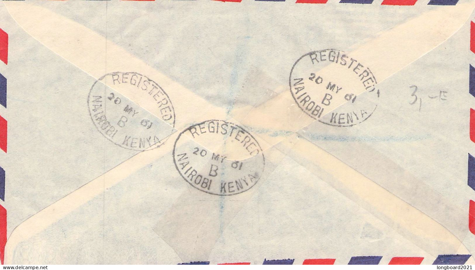 KENYA/TANGANYIKA/UGANDA - REGISTERED AIRMAIL 1961 NAIROBI - BAD NAUHEIM/DE / 654 - Kenya, Oeganda & Tanganyika