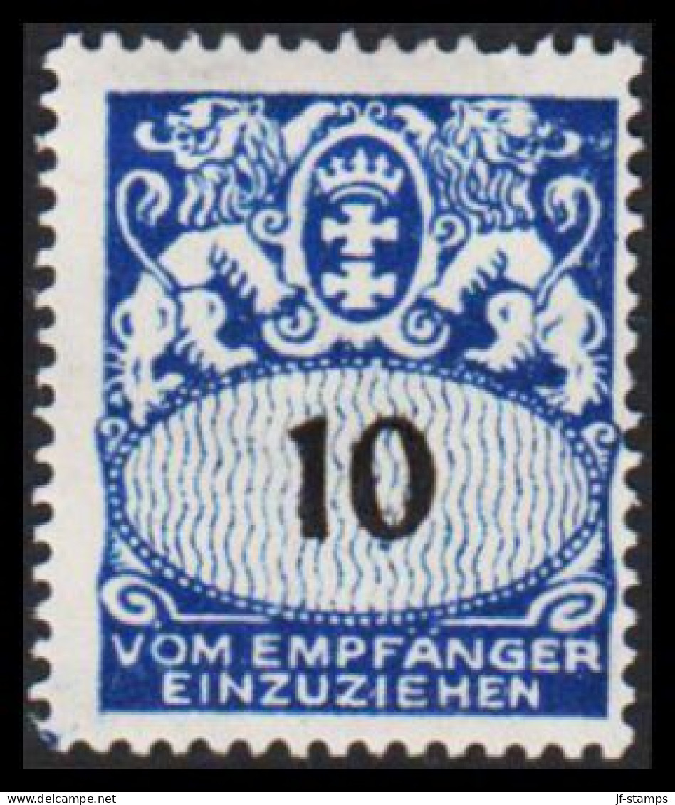 1923. DANZIG. PORTOMARKE. 10 (Pf.) Hinged.
 - JF539122 - Impuestos