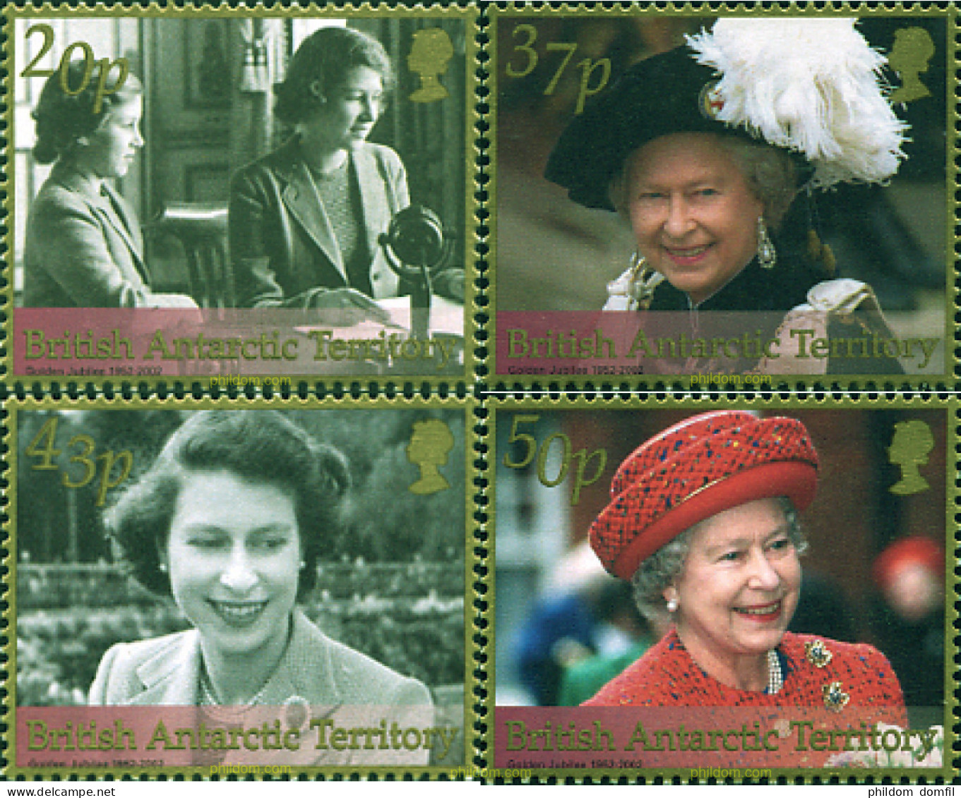 98687 MNH ANTARTIDA BRITANICA 2002 50 ANIVERSARIO DEL ACCESO AL TRONO DE LA REINA ISABEL II - Unused Stamps