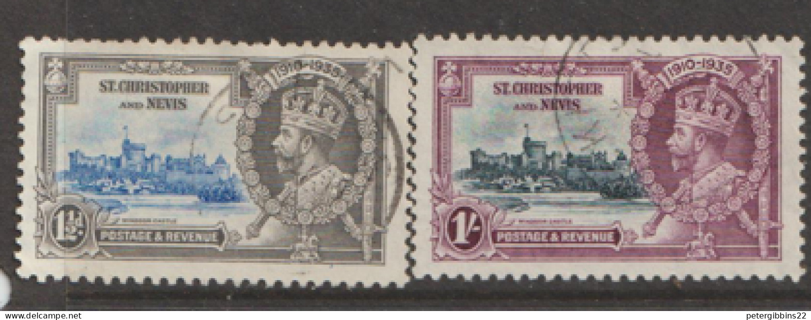 Saint Christopher Nevis  1935   SG  62,4  Silver Jubilee  Fine Used - St.Christopher-Nevis-Anguilla (...-1980)