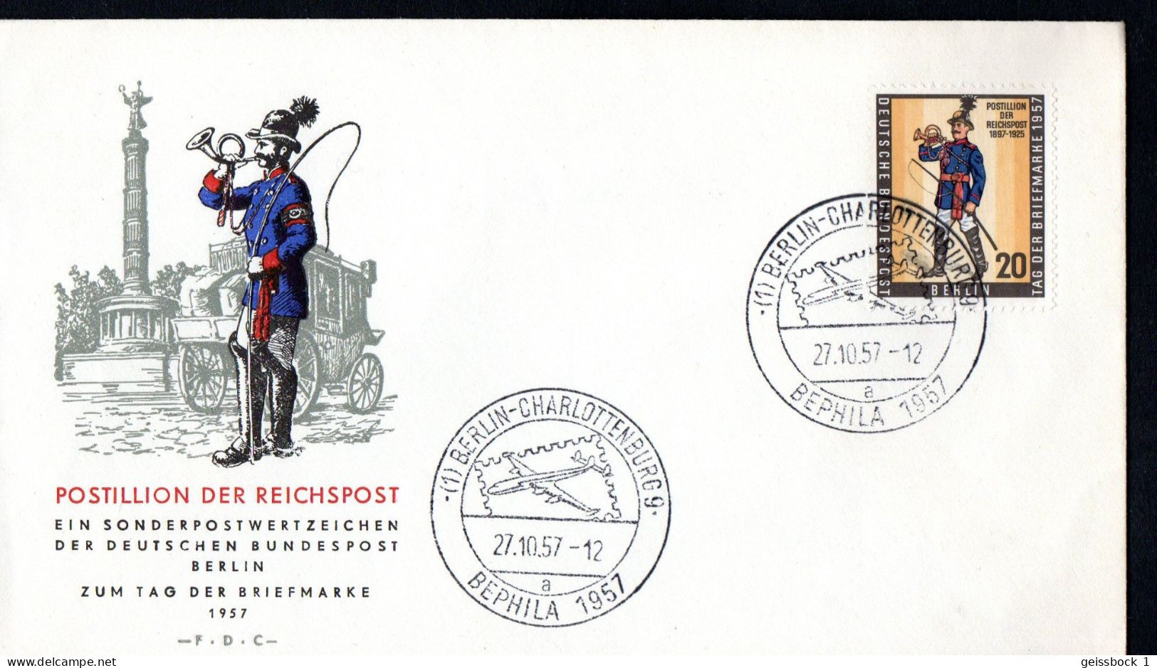 Berlin 1957: Mi.-Nr. 176:  FDC Tag Der Briefmarke       (K002) - 1948-1970