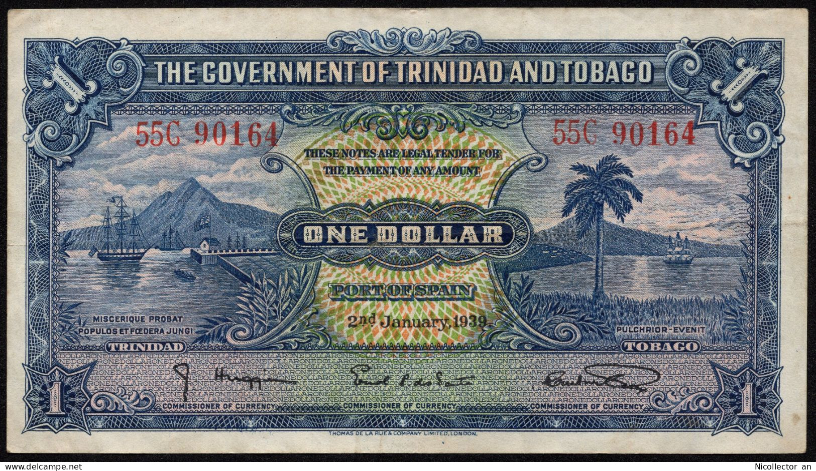 Trinidad & Tobago - 1 Dollar 1939 XF Banknote - Trinidad & Tobago