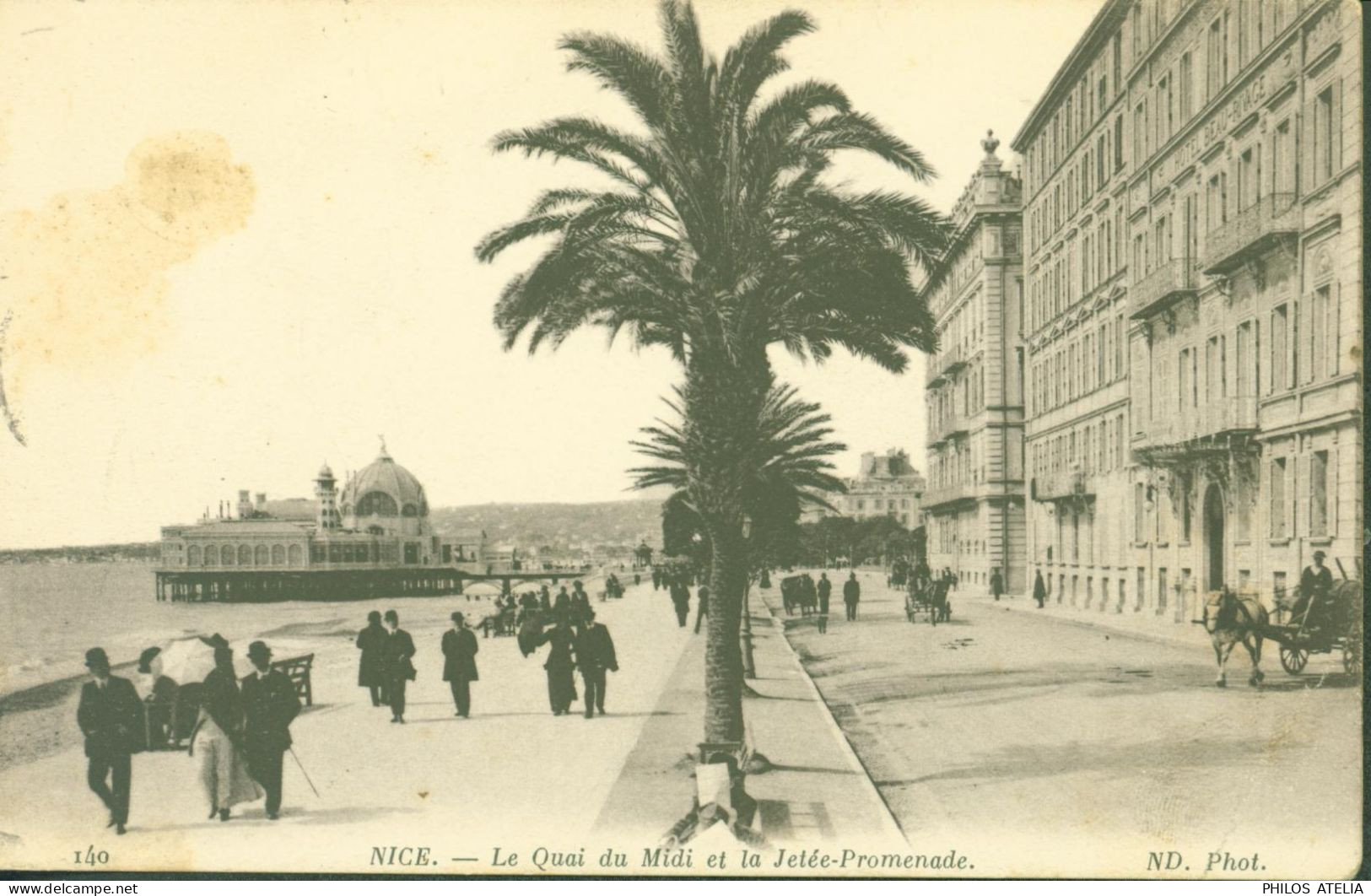 Guerre 14 Cachet Formation Sanitaire Municipale De L'hôtel Royal Nice CAD 14 4 15 CPA Nice Quai Du Midi - Guerra De 1914-18