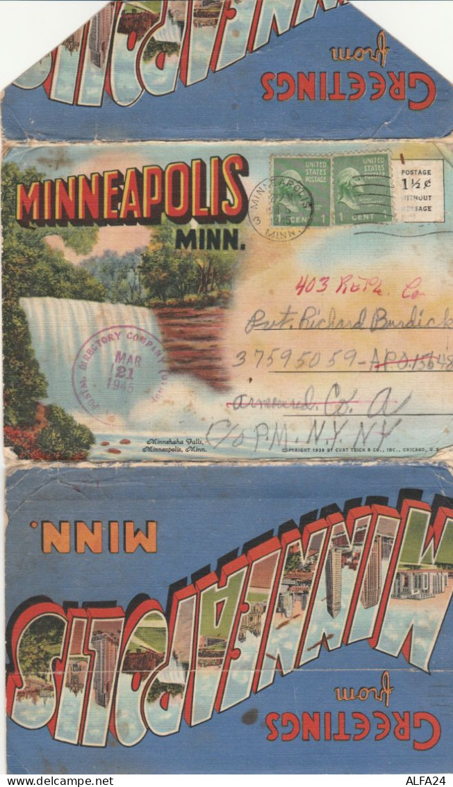 CARTOLINA PIEGHEVOLE MINNEAPOLIS 1945  (HC2046 - Minneapolis