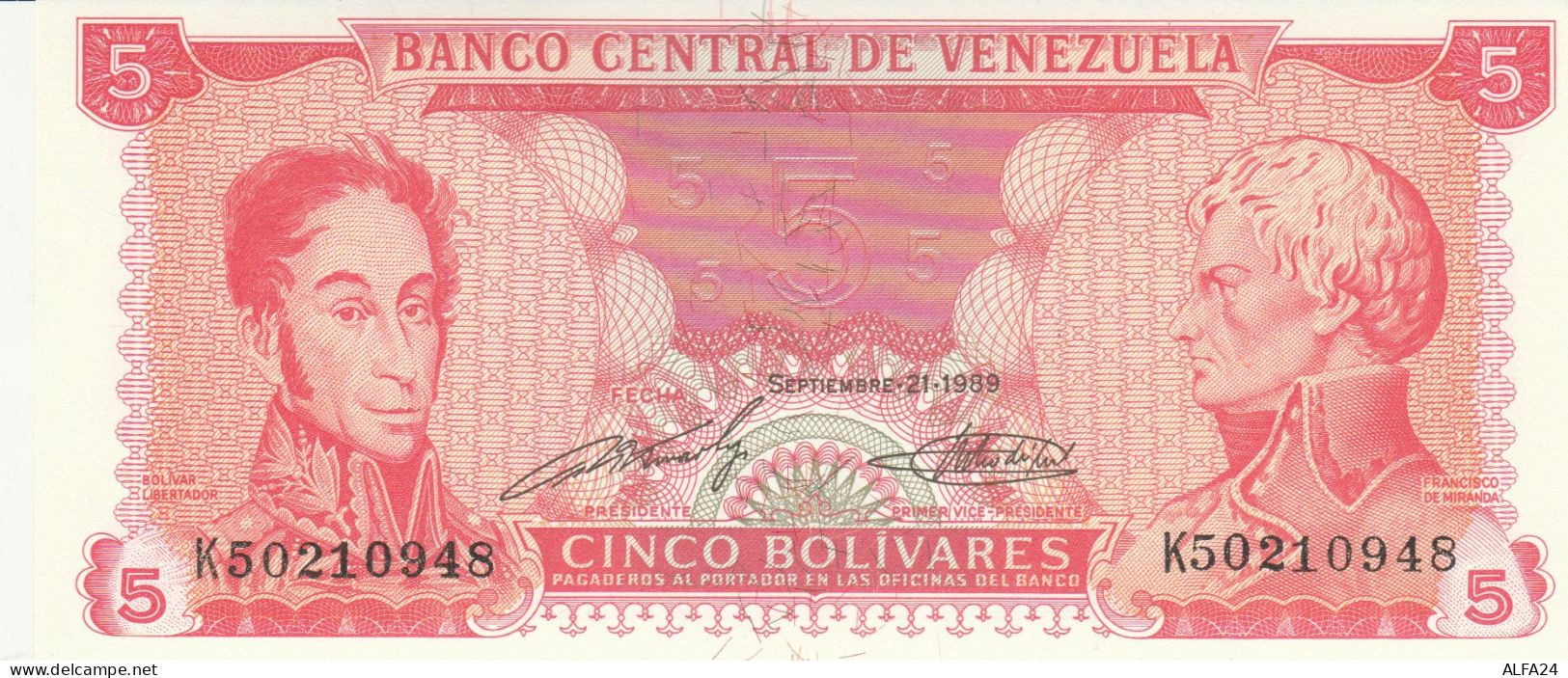 BANCONOTA VENEZUELA 5 UNC (HC1763 - Venezuela