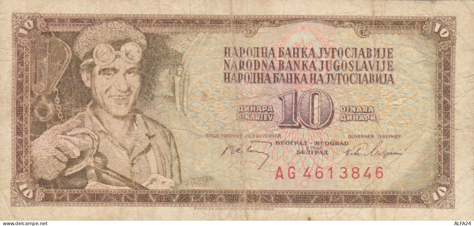 BANCONOTA JUGOSLAVIA 10 VF (HC1730 - Yougoslavie