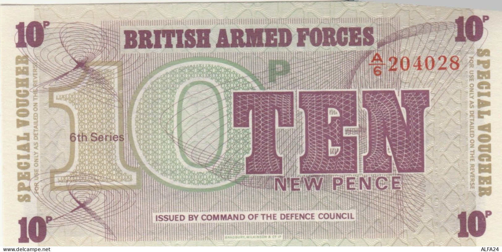 BANCONOTA BRITISH ARMED FORCES 10 UNC (HC1703 - Forze Armate Britanniche & Docuementi Speciali
