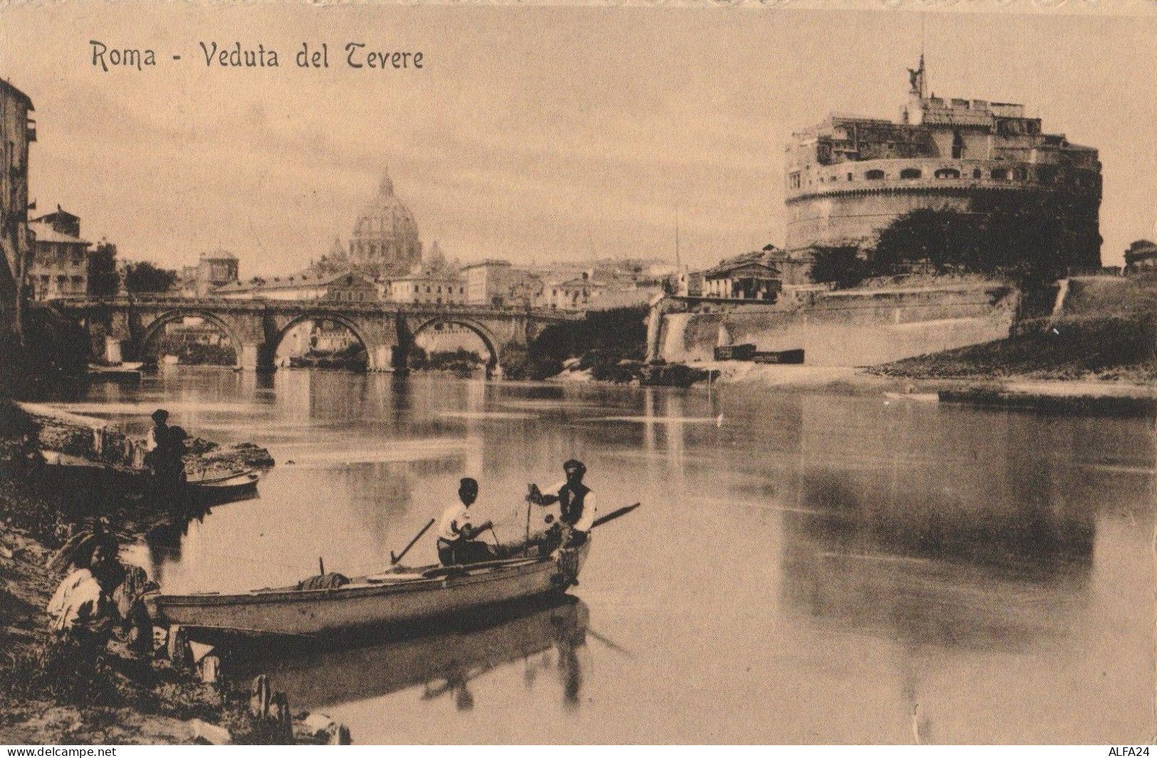 CARTOLINA NON VIAGGIATA ROMA TEVERE PESCATORI (HC1335 - Fiume Tevere