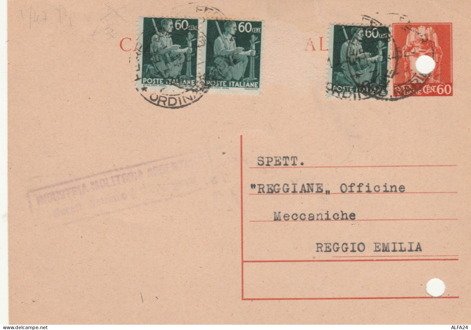 INTERO POSTALE C.60+3X60-foro Archiviazione (HC544 - Ganzsachen