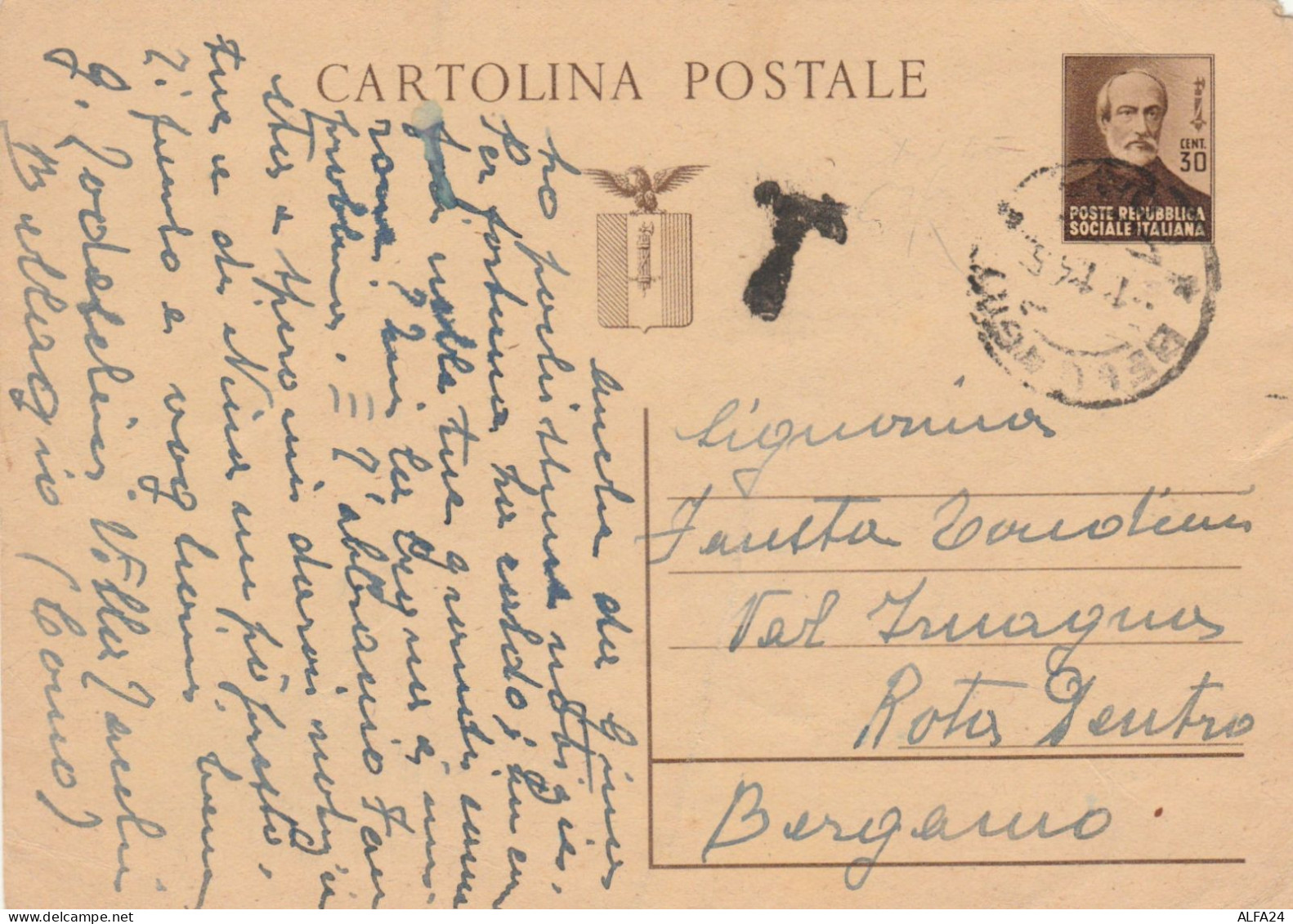 INTERO POSTALE C.30 RSI 1944-non Perfetto -TASSATA-CAT.LASER 108 (HC145 - Stamped Stationery