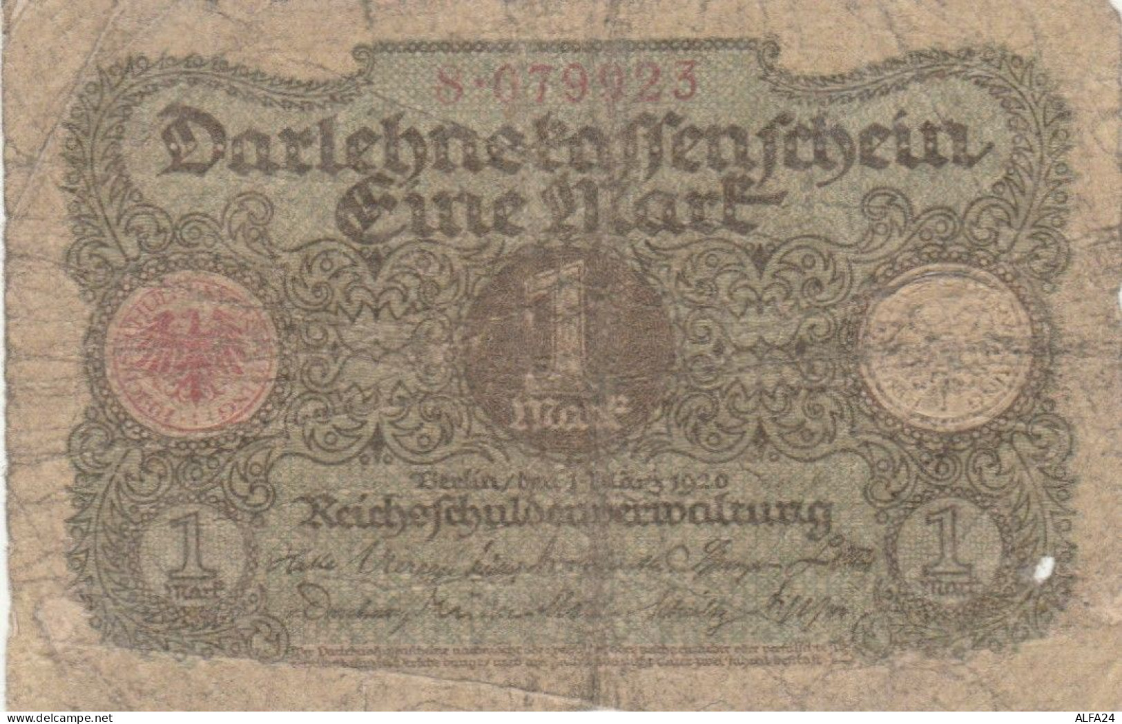 BANCONOTA GERMANIA 1 1920 F (HC1904 - 1 Mark