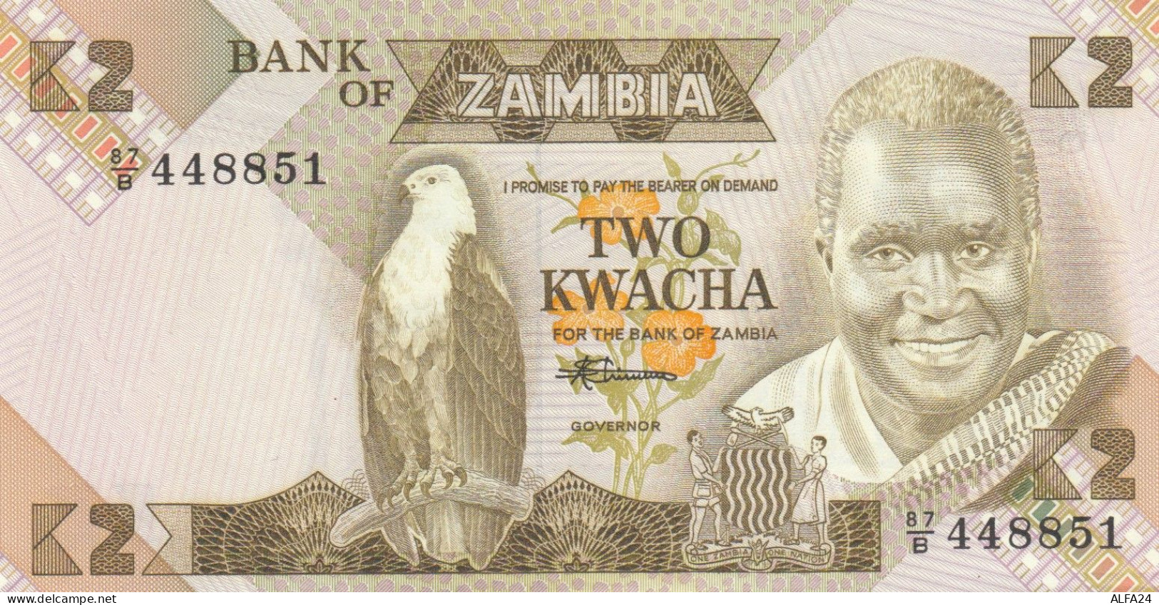 BANCONOTA ZAMBIA 2 UNC (HC1843 - Zambie