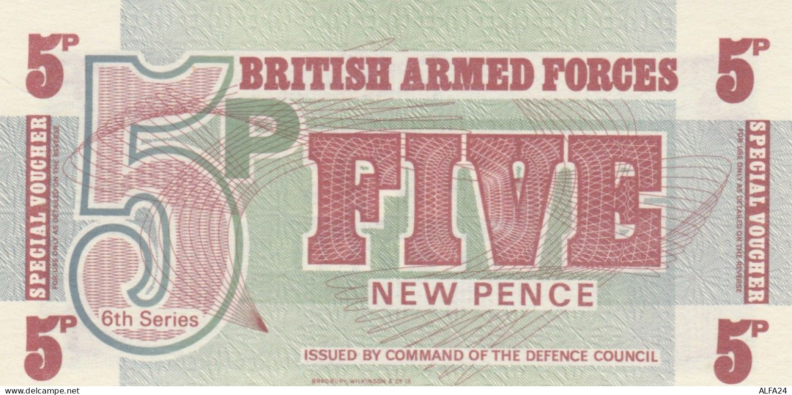 BANCONOTA BRITISH ARMED FORCES 5 UNC (HC1809 - British Troepen & Speciale Documenten