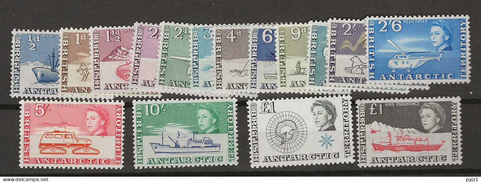 1963 MNH British Antactic Territory, Mi 1-14 + 24 Postfris** - Unused Stamps