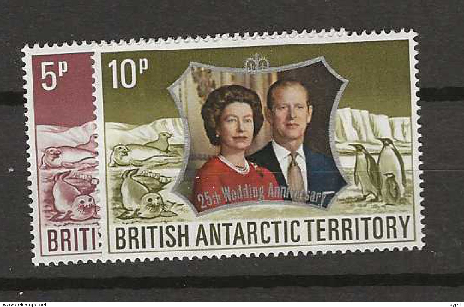 1972 MNH British Antactic Territory, Mi 43-44 Postfris** - Neufs