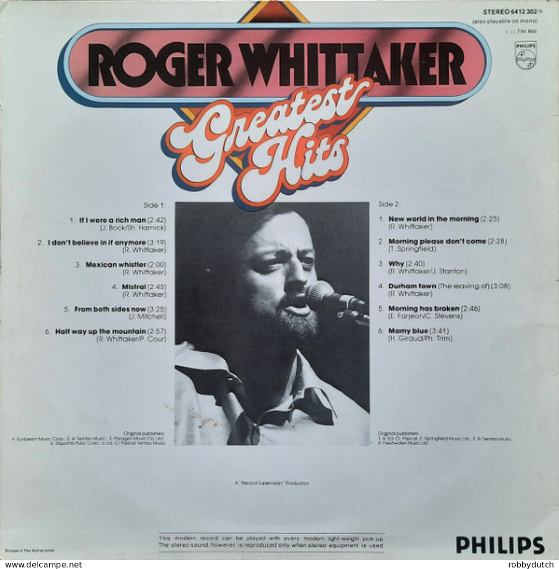 * LP *  ROGER WHITTAKER - GREATEST HITS (Holland 1972 EX-) - Autres - Musique Anglaise