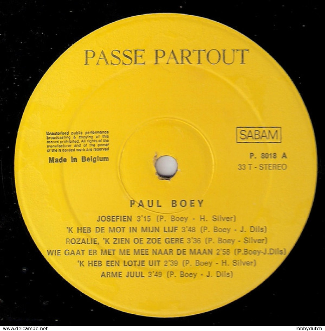 * LP *  PAUL BOEY - ' K HEB DE MOT IN ME LIJF (Belgie 1979 Hand-signed)