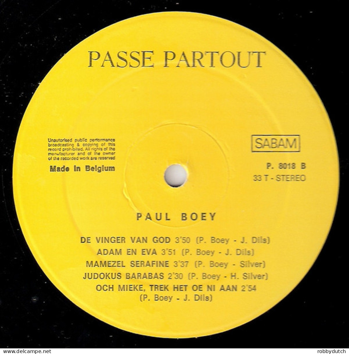 * LP *  PAUL BOEY - ' K HEB DE MOT IN ME LIJF (Belgie 1979 Hand-signed)