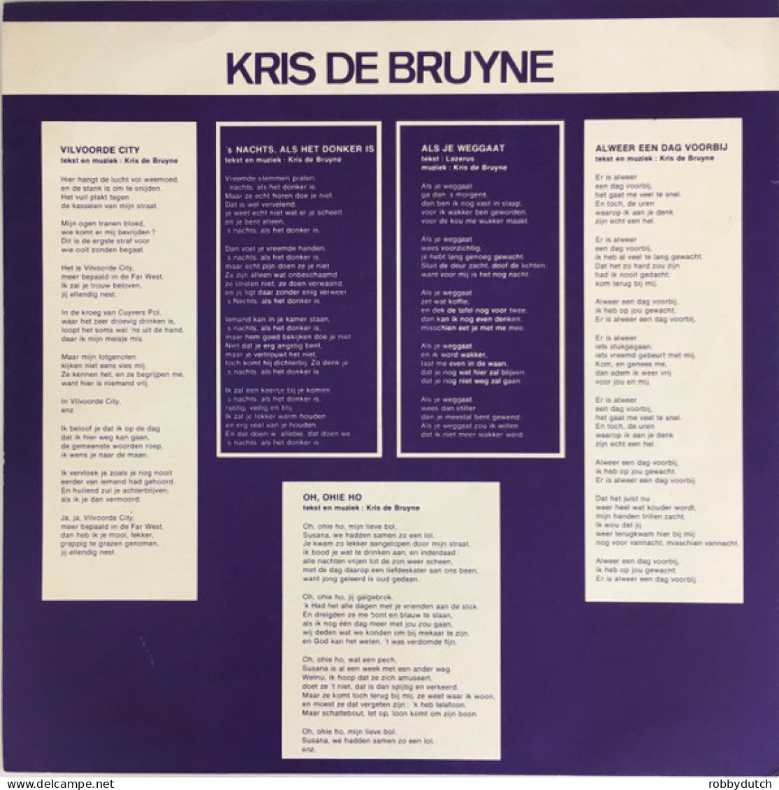 * LP *  KRIS DE BRUYNE - OOK VOOR JOU (Belgium 1975 EX-) - Autres - Musique Néerlandaise