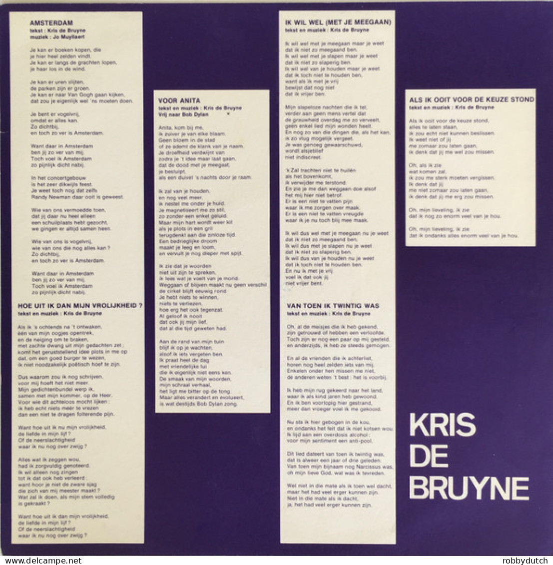 * LP *  KRIS DE BRUYNE - OOK VOOR JOU (Belgium 1975 EX-) - Autres - Musique Néerlandaise