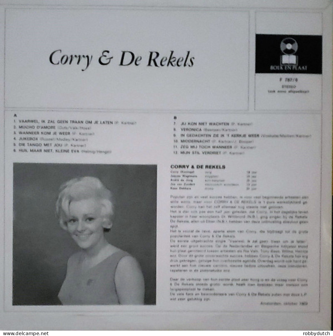 * LP *  CORRY EN DE REKELS 1 (Club Edition) (Holland 1969) - Autres - Musique Néerlandaise