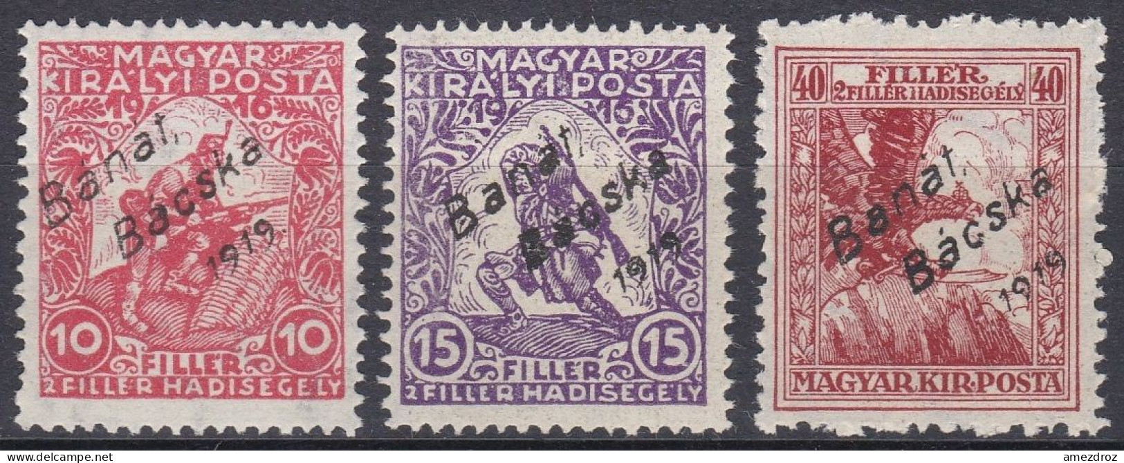 Hongrie Banat Bacska 1919 N° 2-4 Mi 3-5 Timbres De Charité  (J33) - Banat-Bacska