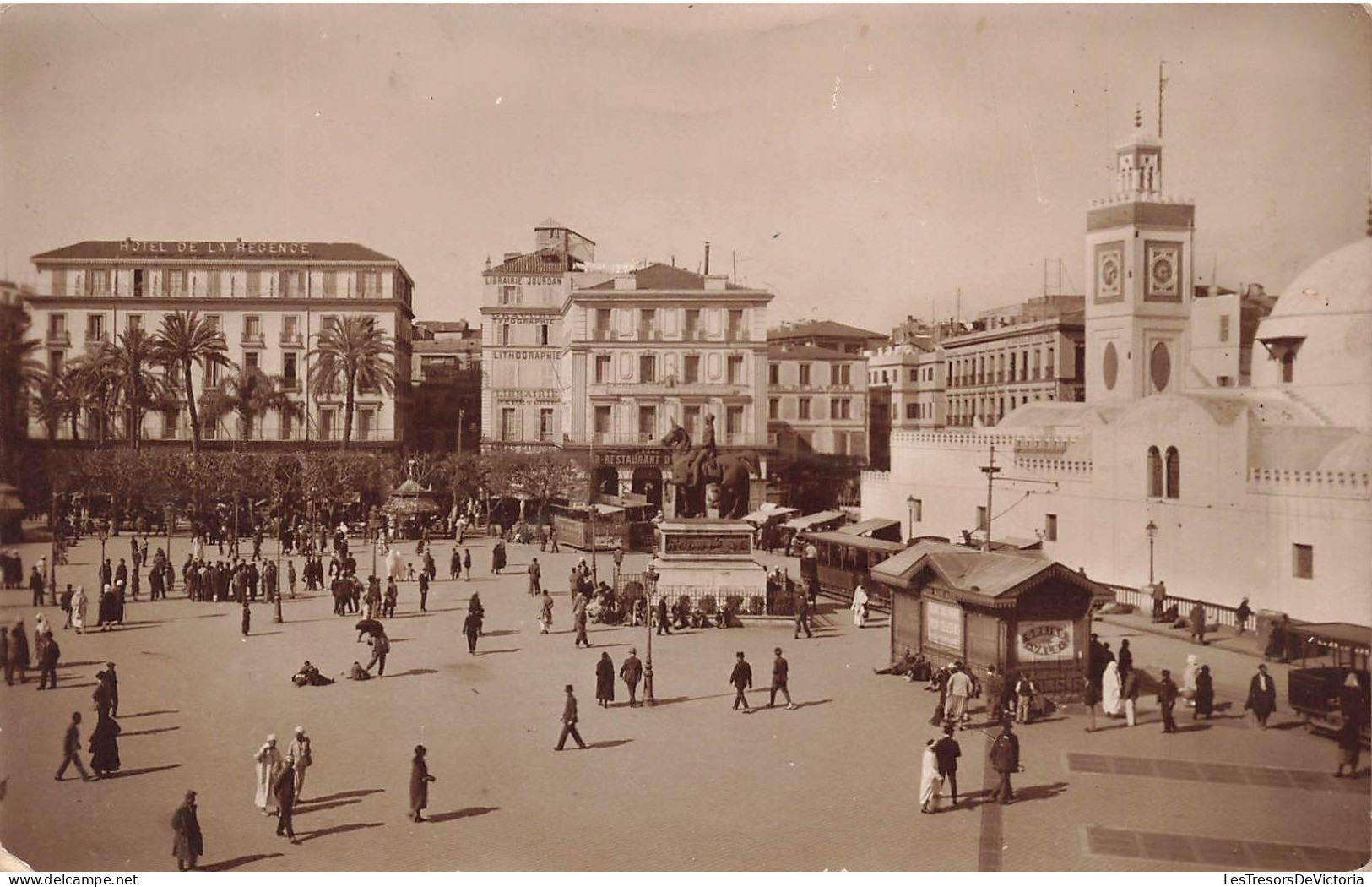 ALGÉRIE - Alger - Place Du Gouvernement Et Hôtel De La Régence - Carte Postale Ancienne - Algerien