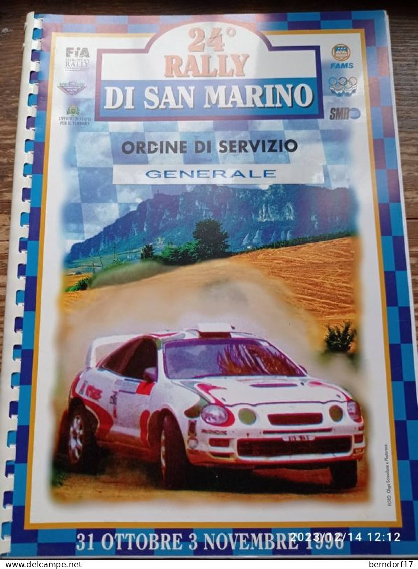 SAN MARINO RALLY 1996 - 24° - ORDINE DI SERVIZIO GENERALE - Automovilismo - F1